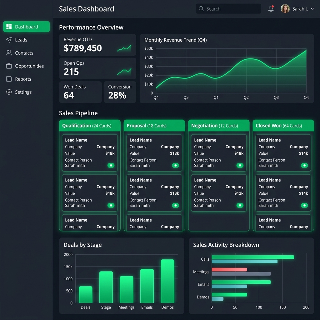 Awenue CRM Dashboard Preview